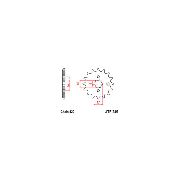 JT JT Gear Box Sprockets G/B 249/504 14T KAW